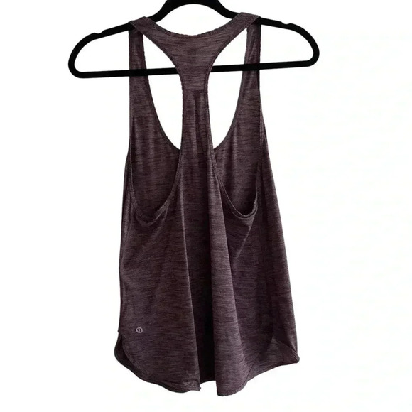 Lululemon Athletica 105 F Singlet Heathered Black Cherry Lightweight Tank Size 6 - Picture 5 of 5